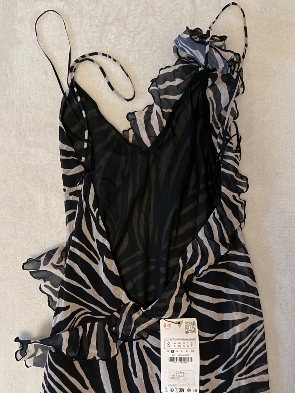 Zebra Print Maxi Ruffled Dress - Picture 5 of 5